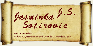 Jasminka Sotirović vizit kartica
